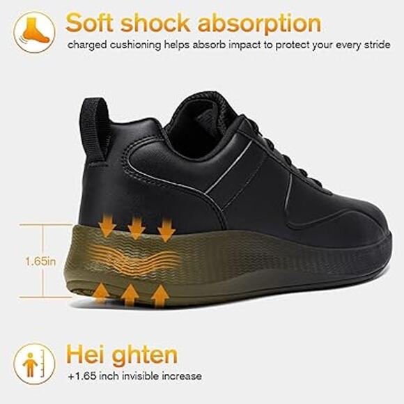 Taquco Mens 11.5 Black Lace Up Faux Leather Non Slip Waterproof Kitchen Shoes - Picture 4 of 7